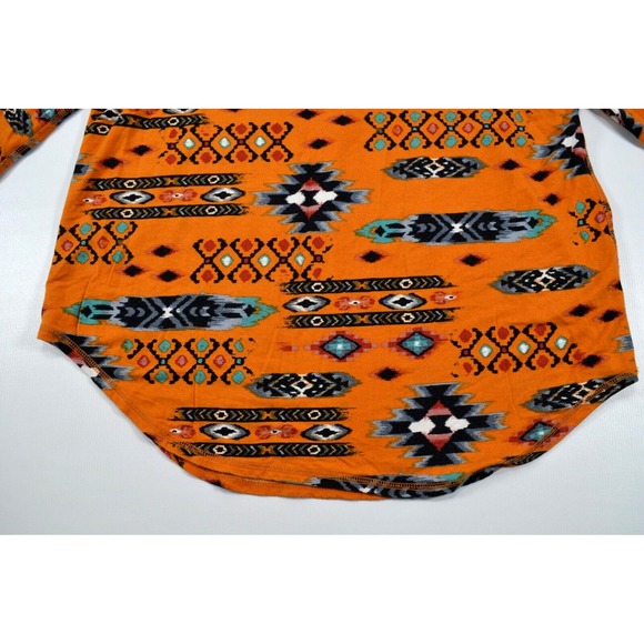 Wrangler Retro Top Shirt Womens Medium Pullover Yellow with Aztec Print - Picture 8 of 13